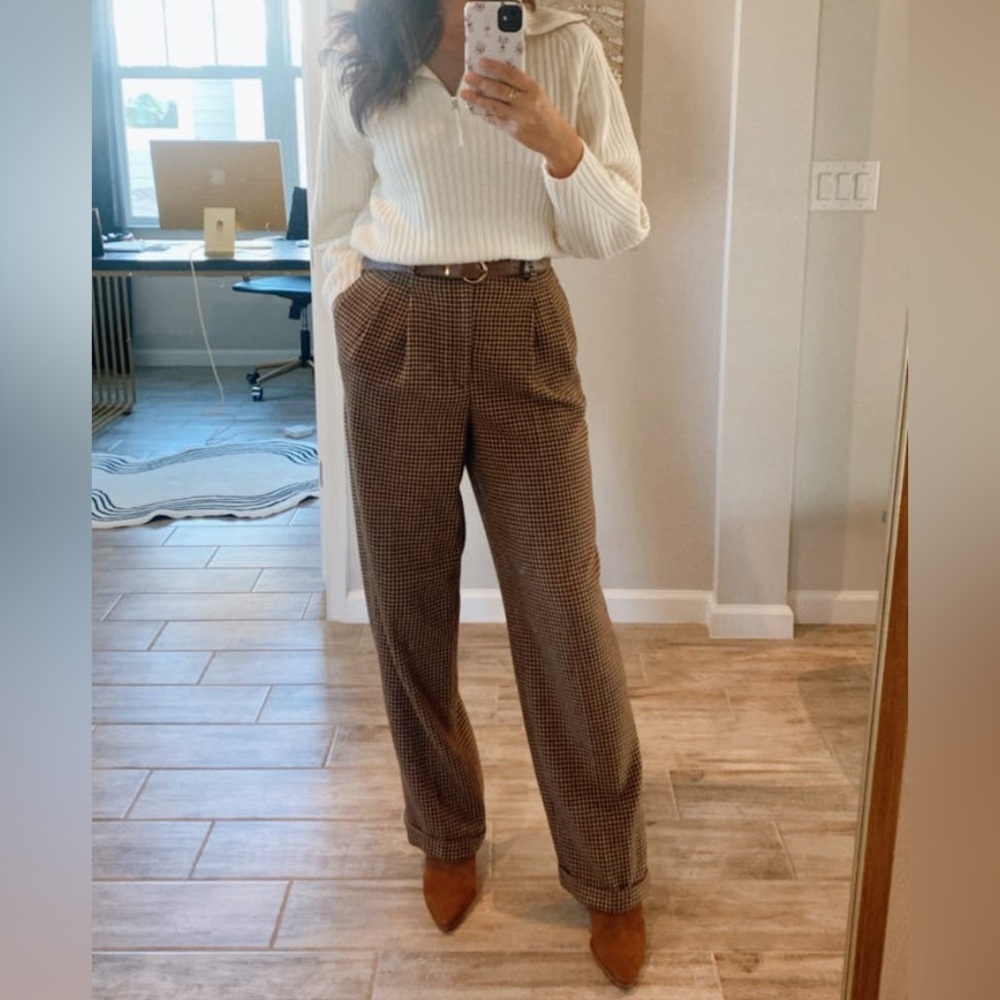 95% Wool 5% Cashmere Vintage Purple Label Polo Ralph Lauren Houndstooth Pants
